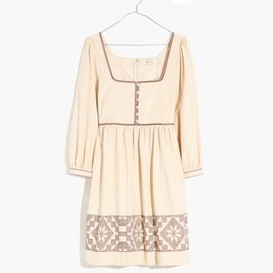 Madewell Embroidered Snowflake Quilt Mini Dress sz 14